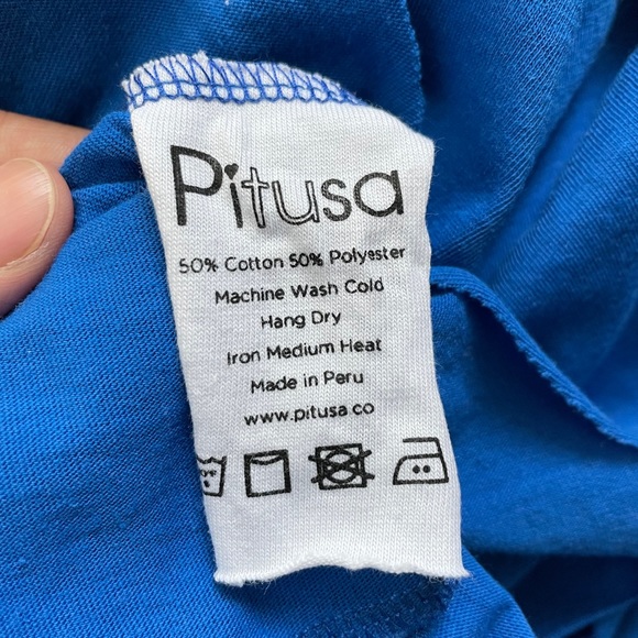 BLUE SOLID WRAP MAXI DRESS - Picture 6 of 8